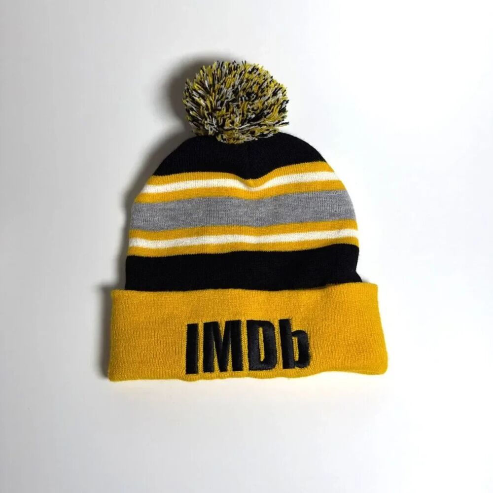 IMDb Promo Beanie Adult Yellow White Black Winter Hat